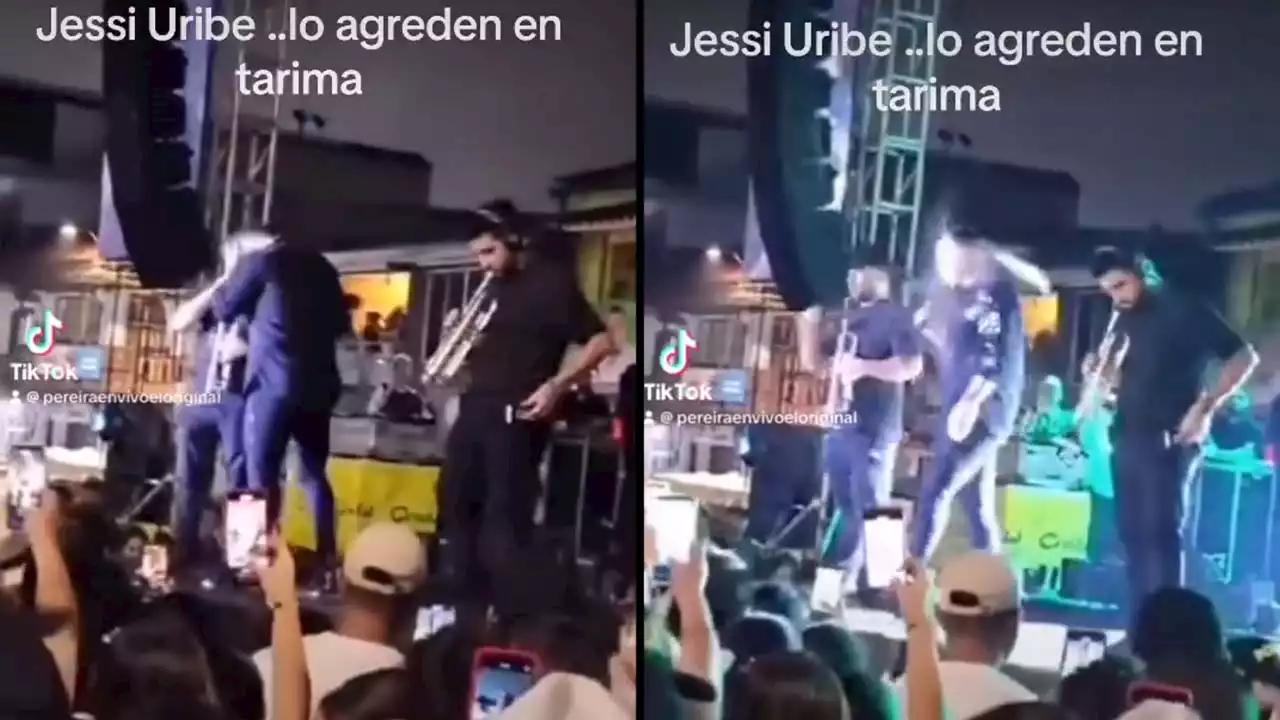 Video. ¡Qué 'tramacazo'! En pleno concierto Jessi Uribe recibió un 'totazo' del público