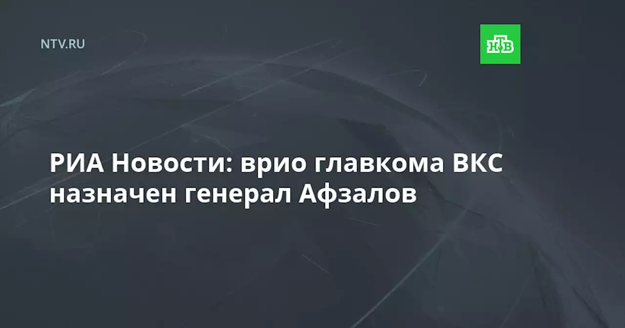 РИА Новости: врио главкома ВКС назначен генерал Афзалов