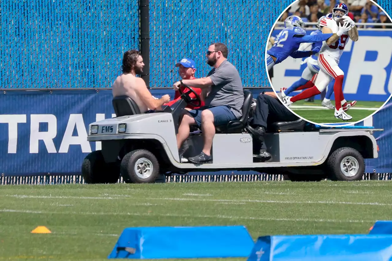 Giants’ Tommy Sweeney carted off after scary ‘medical event’ at practice