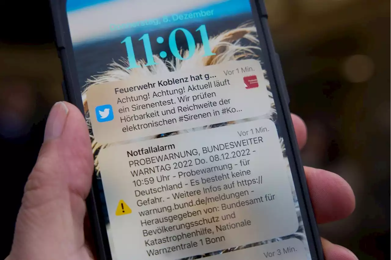 Bisher eine Warnmeldung über Cell Broadcast in MV