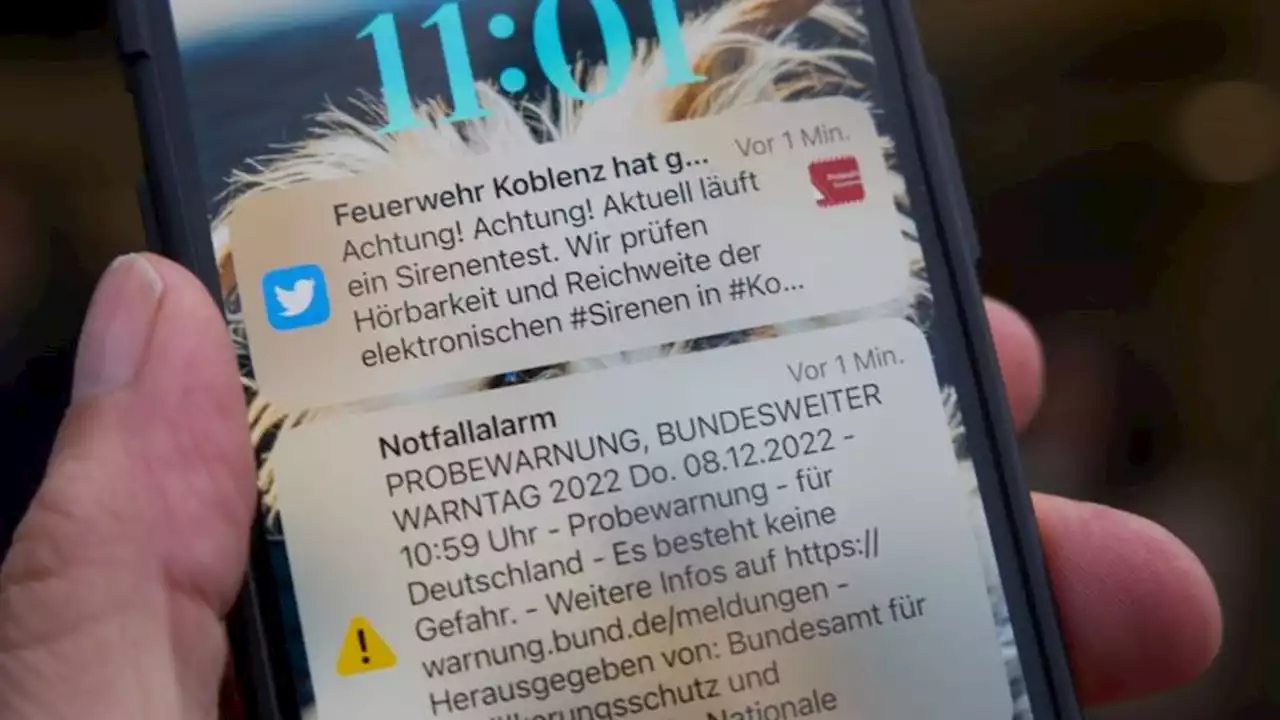 Bisher eine Warnmeldung über Cell Broadcast in MV