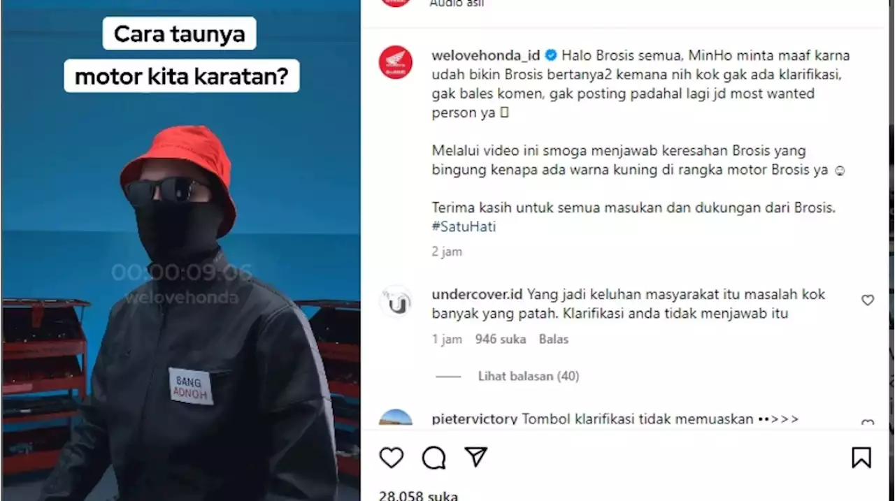 Video Klarifikasi Honda Soal Kualitas Rangka eSAF: Pemeran Prianya Misterius, Netizen Jengkel