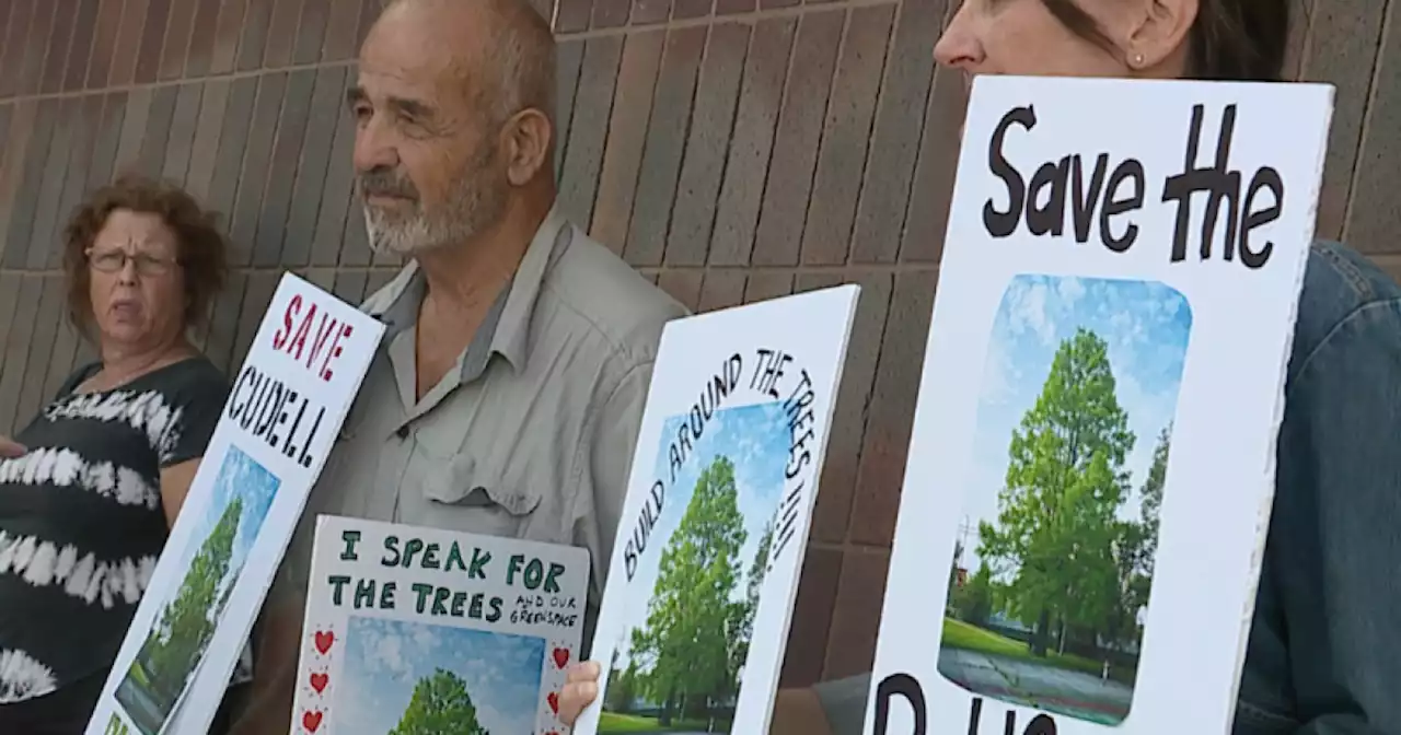 CLE Cudell Park residents protest tree and park loss on new school construction