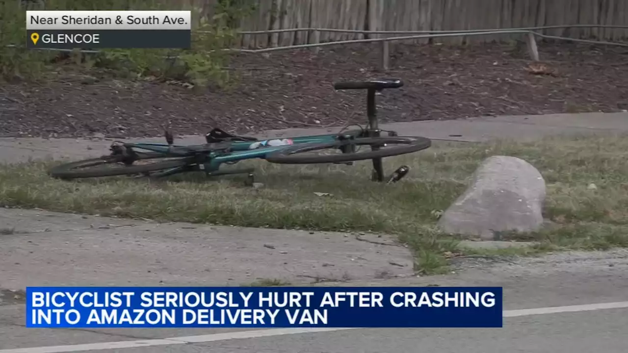 Bicyclist critically injure din Glencoe after hitting rear of delivery van