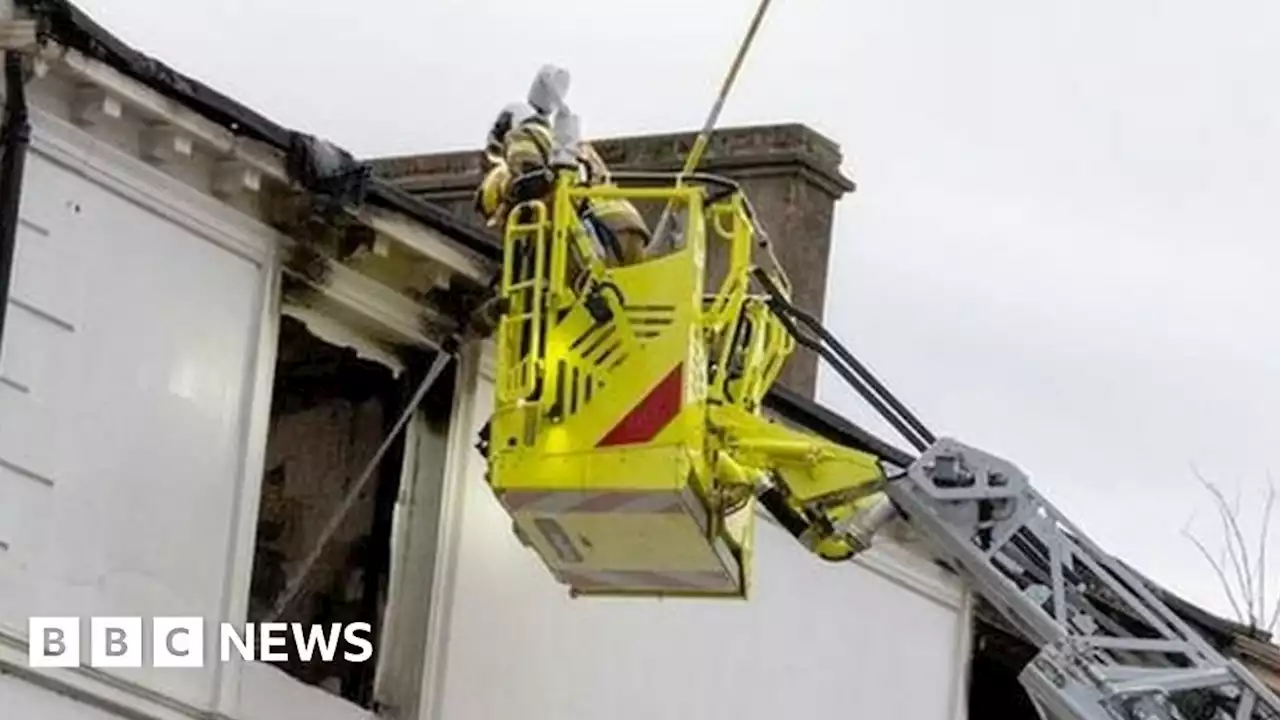 Northampton firefighters remain at scene of town centre blaze