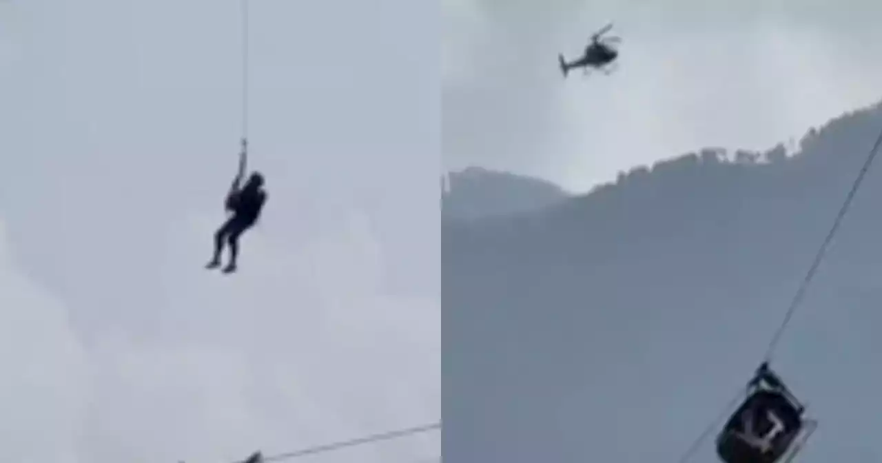 Impactante video muestra el momento en el que niños quedan suspendido de un teleférico