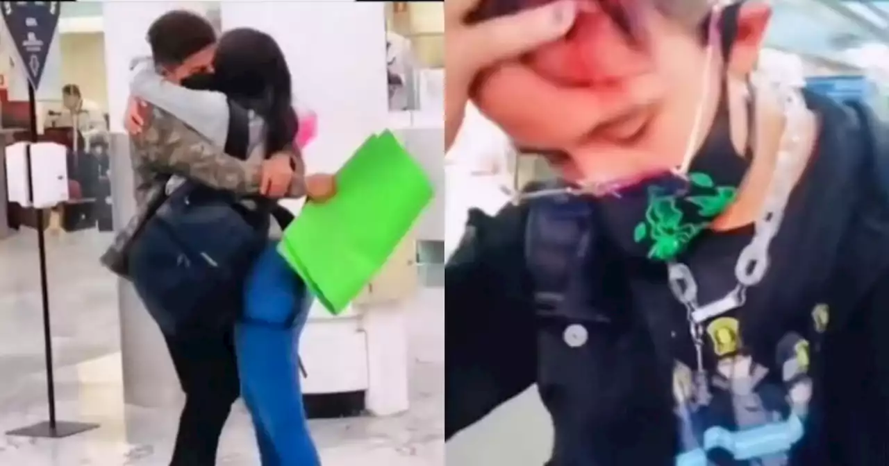 Video: joven fue a recibir su novia al aeropuerto y descubrió que ella tenía un amante