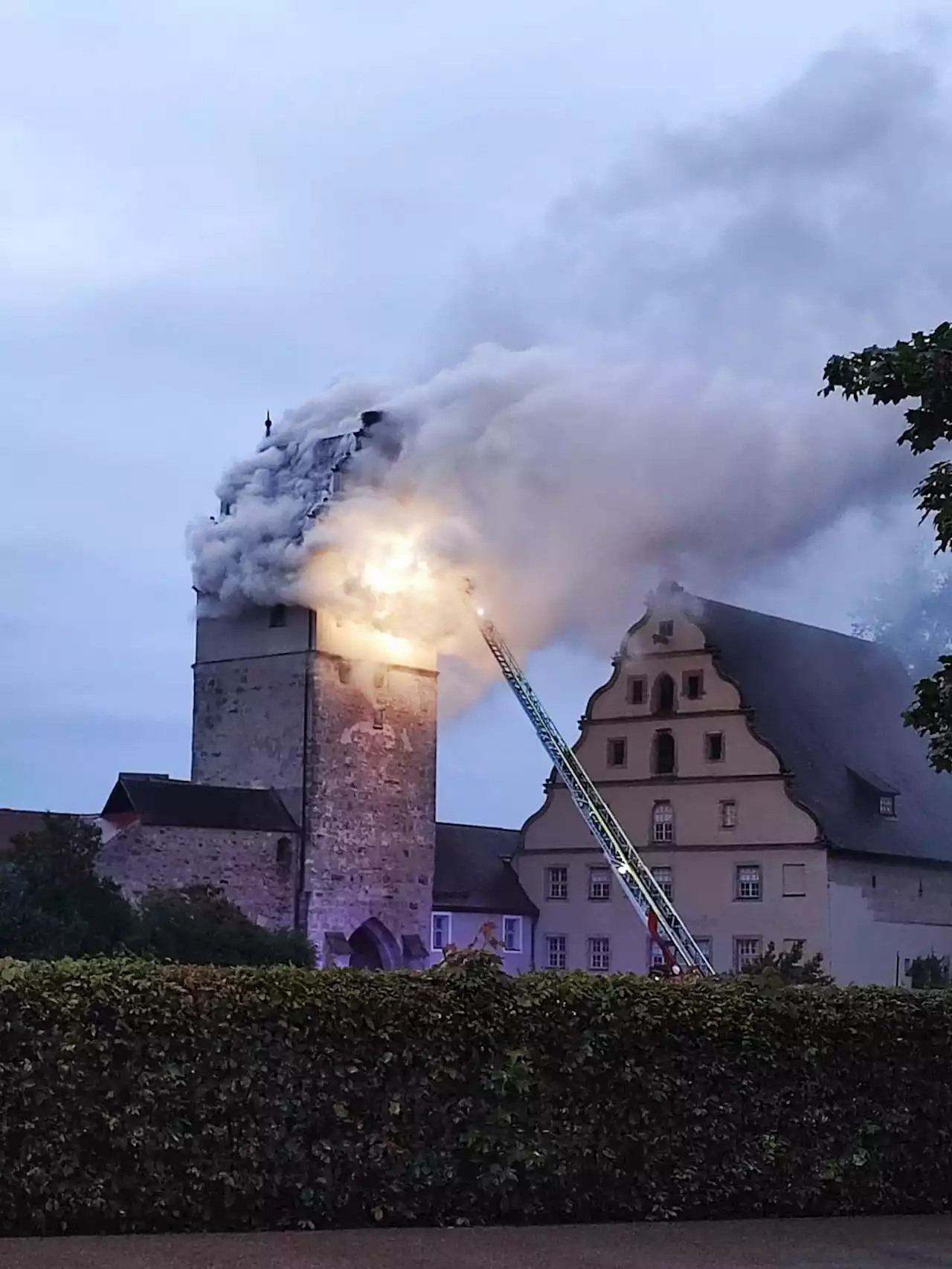 Feuer in Dinkelsbühl: Historischer Turm schwer beschädigt