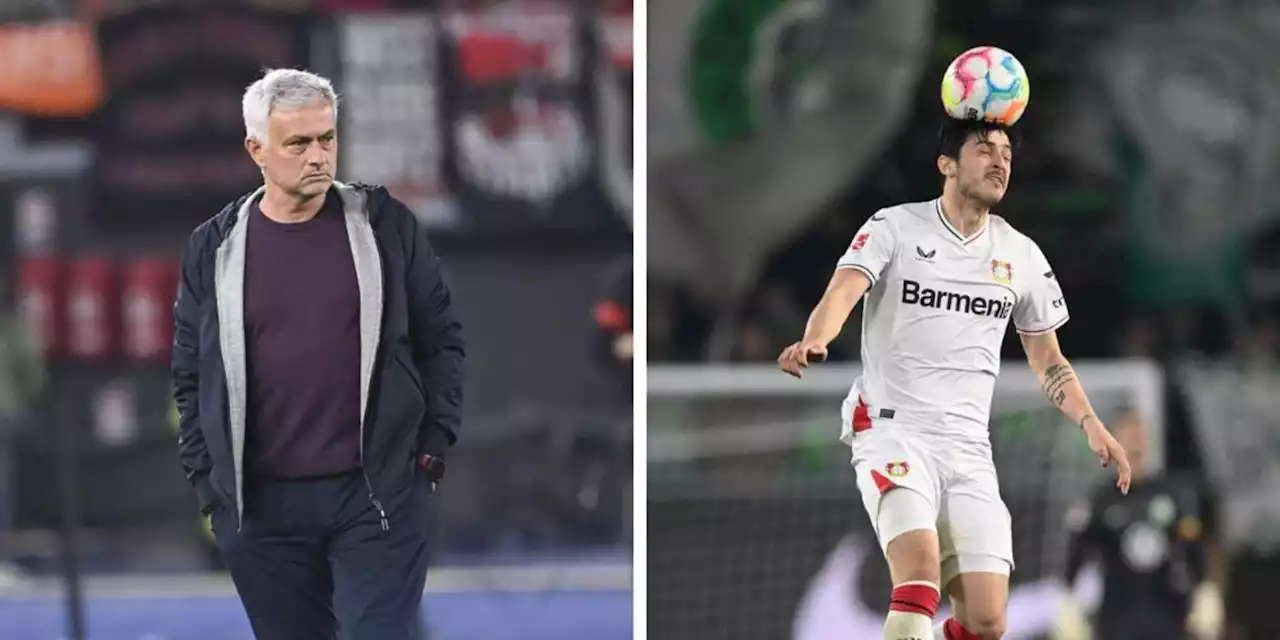 Mourinho e Azmoun, il gesto prima dell'ingresso in campo in Roma-Bayer