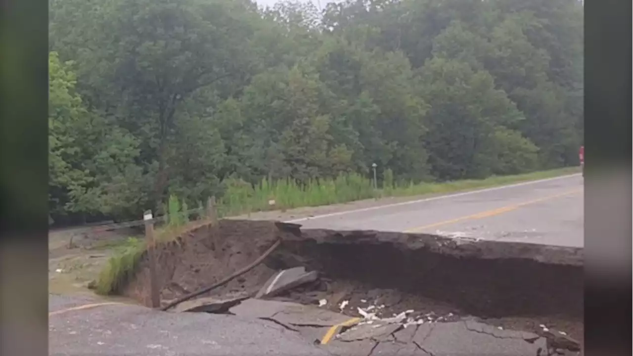 Mississauga driver dead after transport truck crashes into sinkhole near London: OPP