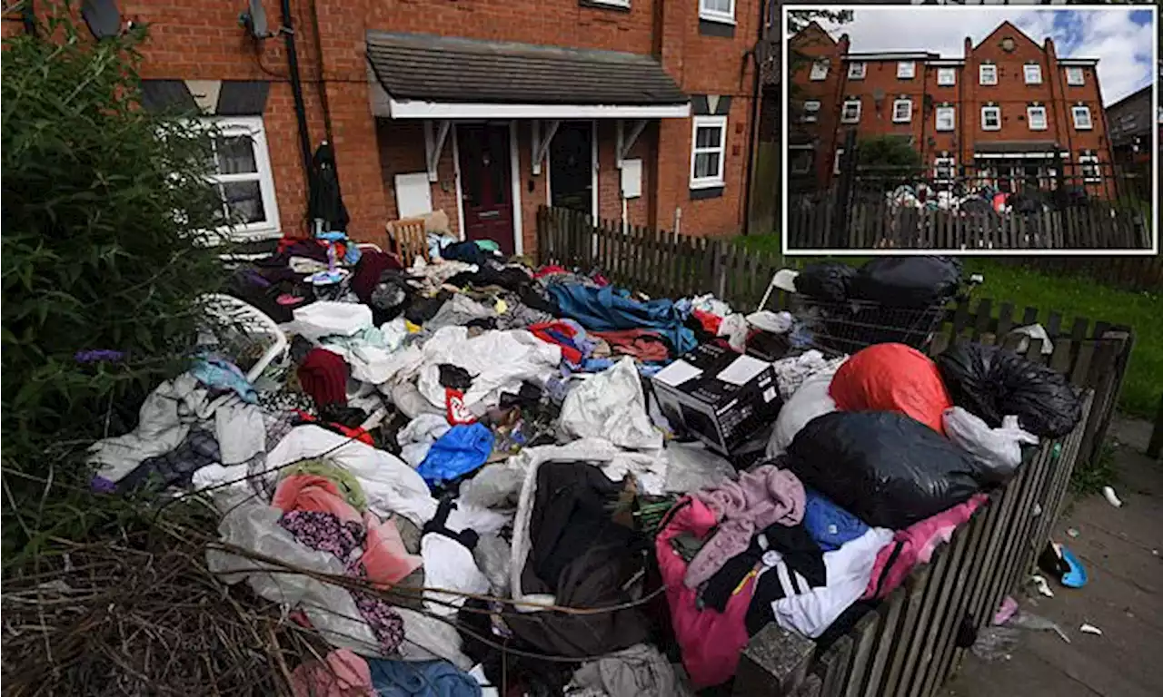 Rubbish is high in front garden of Birmingham property