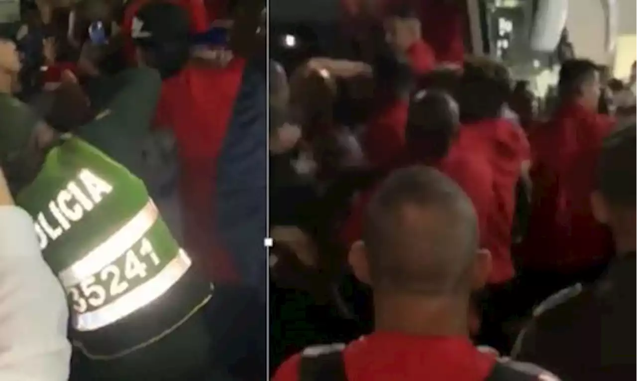 Video: de escándalo, jugadores del América se pelean con la policía de Barranquilla