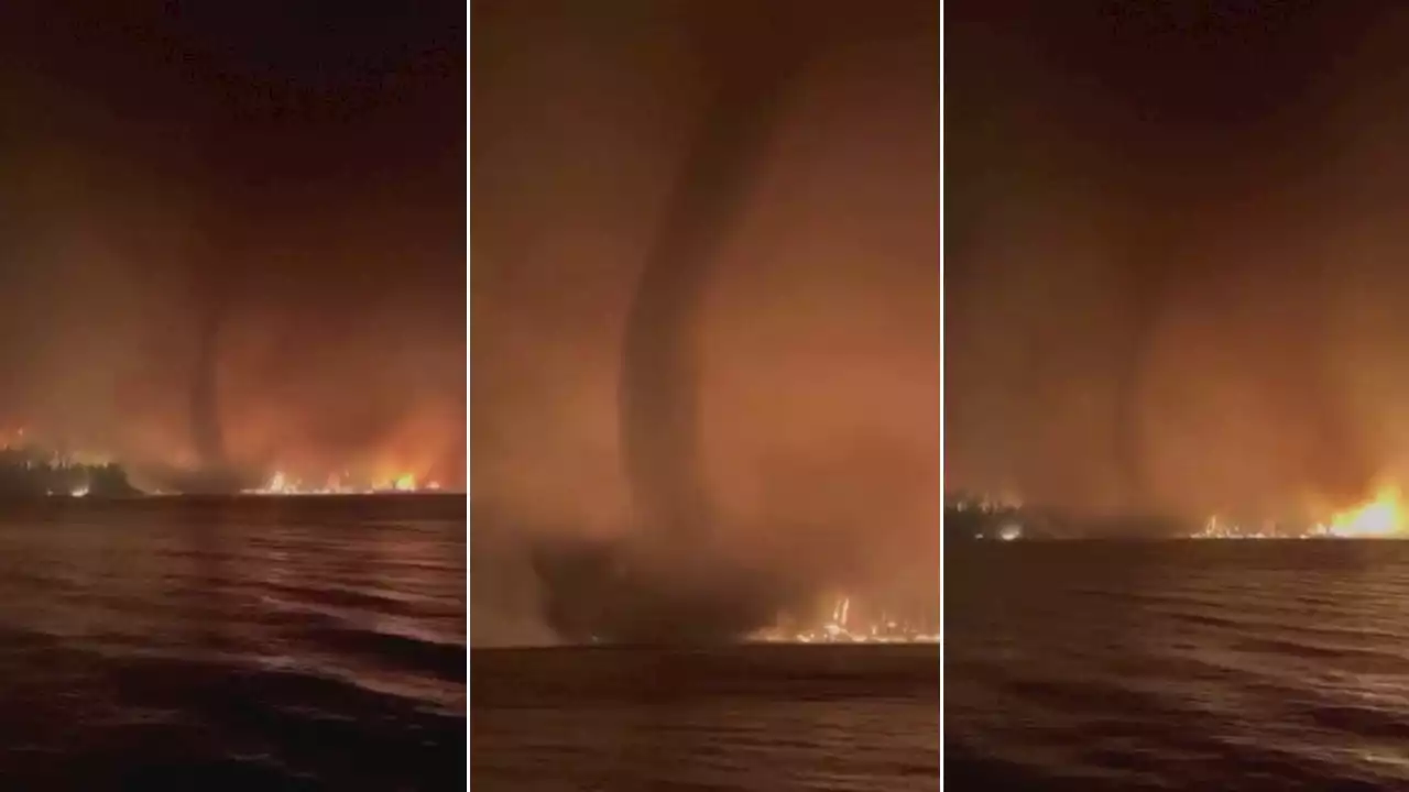 ‘Fire tornado’ in British Columbia captured on video during raging Canada wildfires