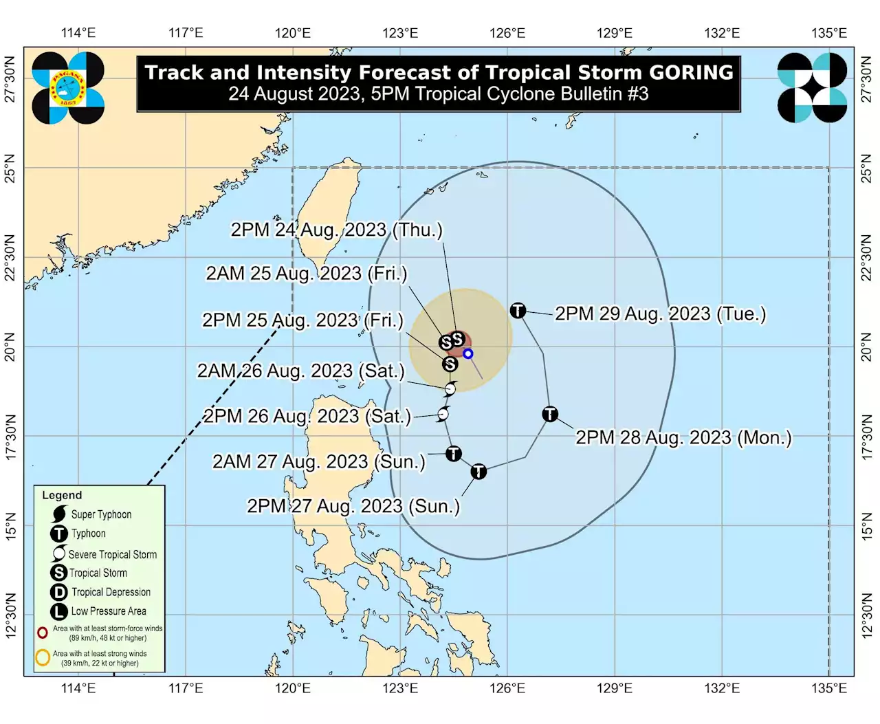 Goring now a tropical storm, may intensify further — PAGASA