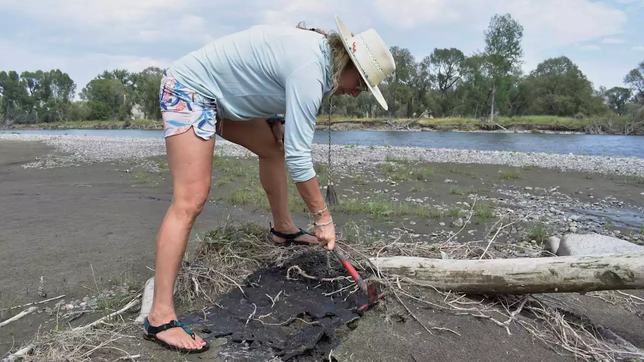 Petroleum asphalt remains in Yellowstone River, even after cleanup from train derailment