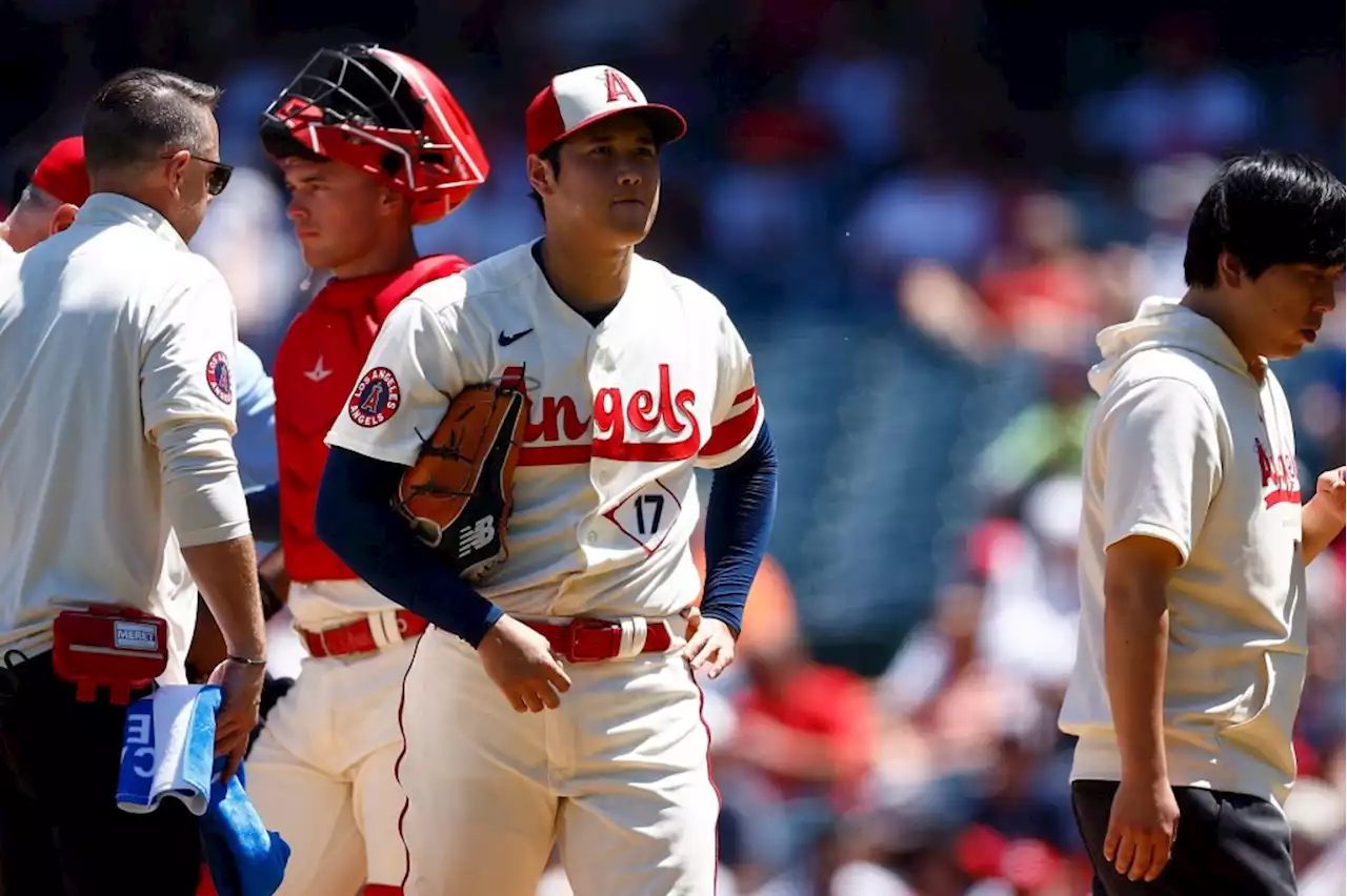 Angels’ Shohei Ohtani leaves mound early with arm fatigue