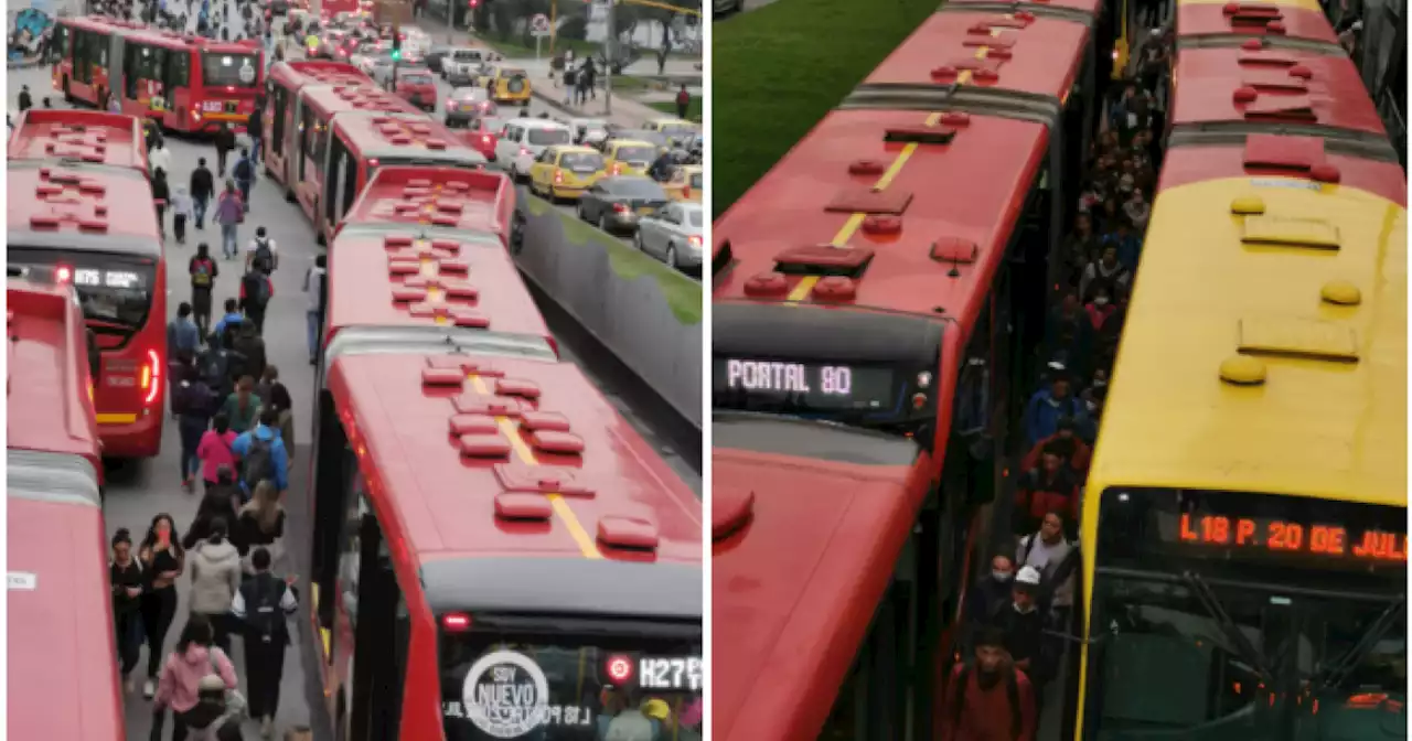 Importante troncal de Transmilenio colapsada por trancón de buses; usuarios llevan horas caminando