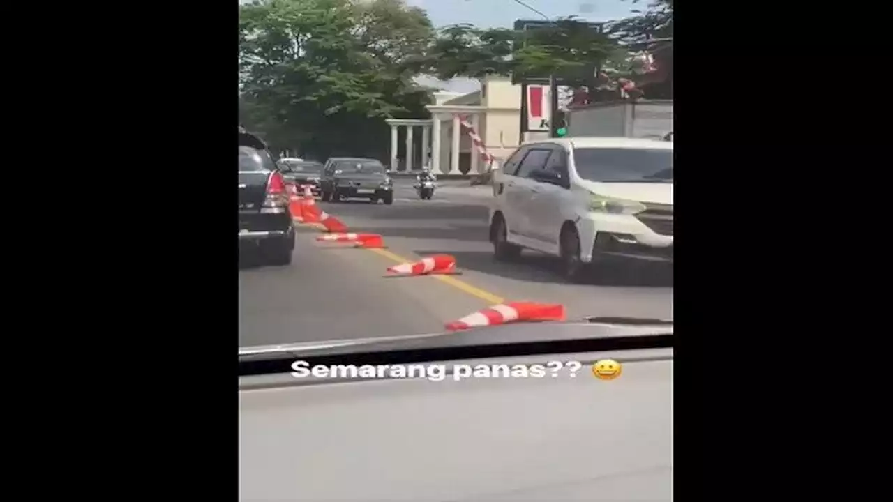 3 Fakta Terkait Viral Video Traffic Cone Meleyot Diduga karena Cuaca Panas di Semarang