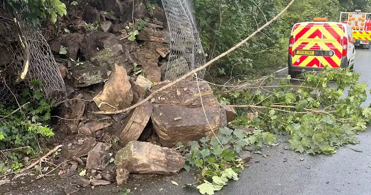 Rossendale road closed this weekend after large landslide