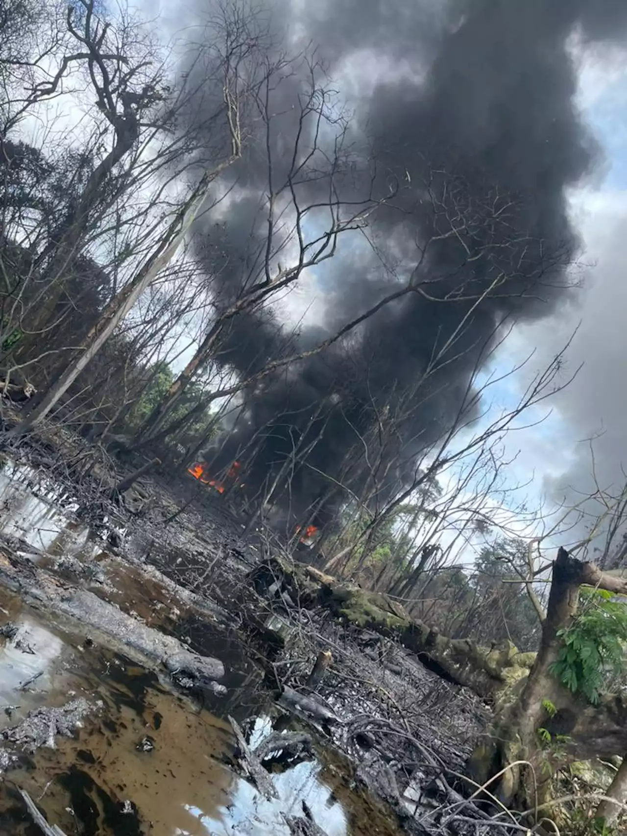 PICTORIAL: Nigerian Army destroy illegal refinery in Delta