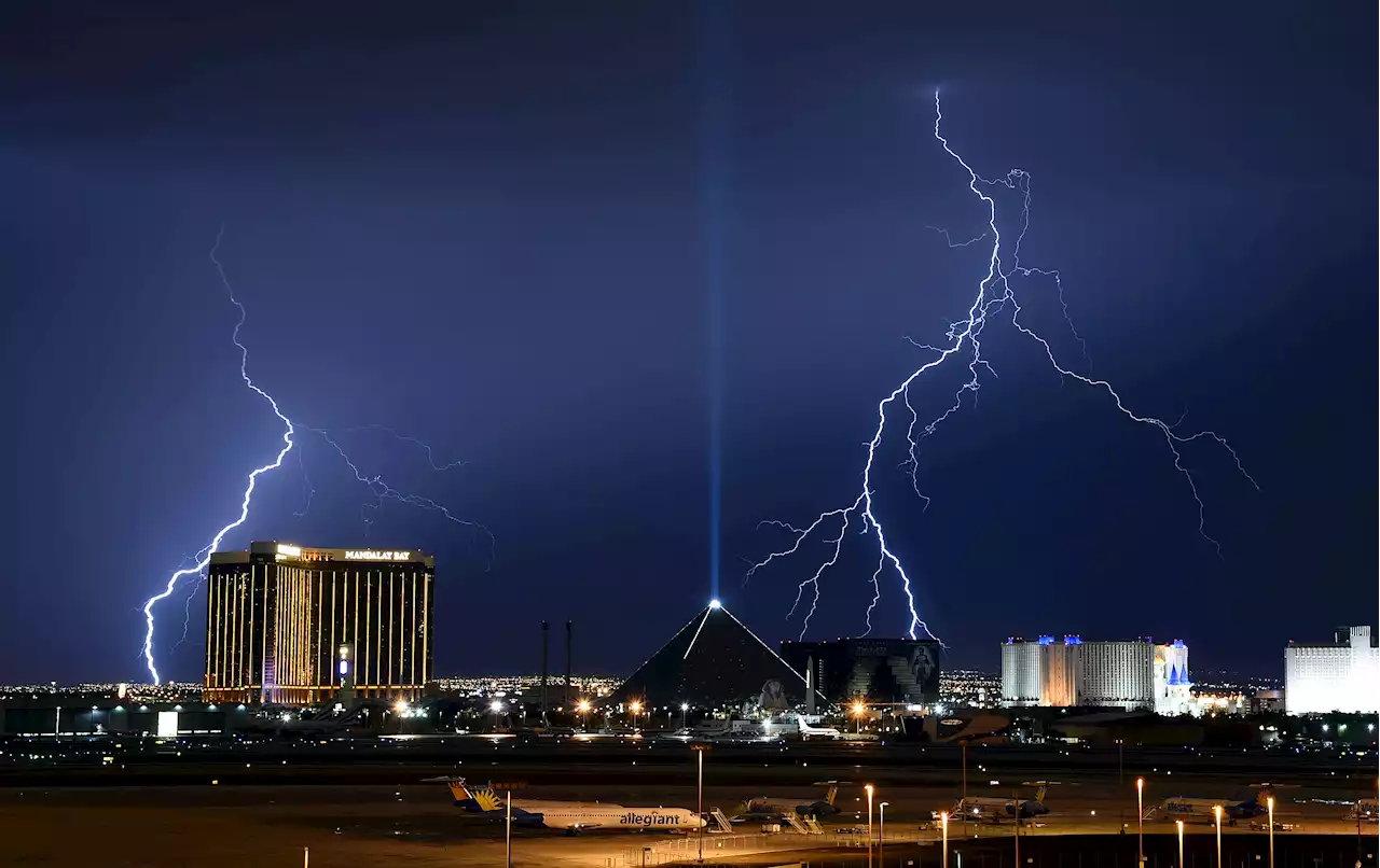 Las Vegas flooding sweeps people away as Strip looks like river