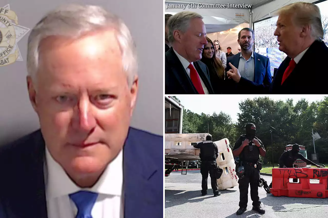 Ex-Trump chief of staff Mark Meadows surrenders on Georgia election charges