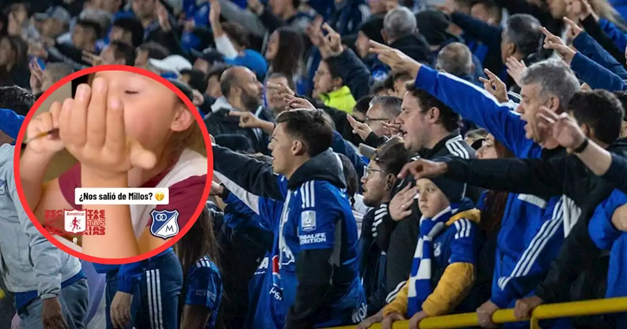 Niña se ‘paró en la raya’ para defender a ‘Millos’ de su papá hincha del América: “¡Vamos Millonarios!”