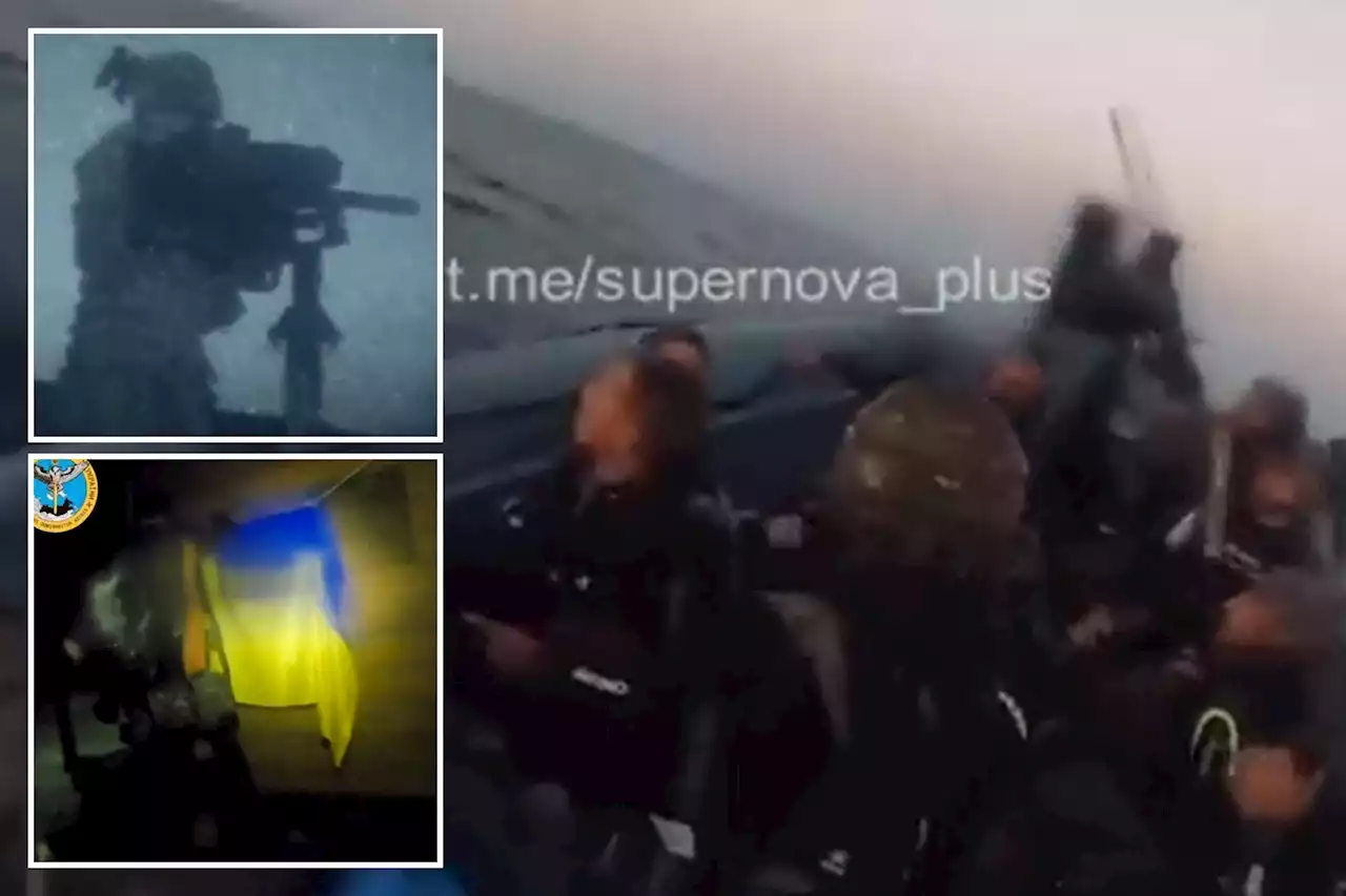 Moment Ukraine's troops land deep in Crimea to blow up Putin's defences