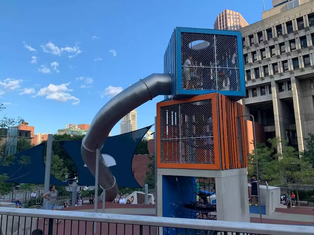 A cop, a slide and a fleeting moment of viral joy