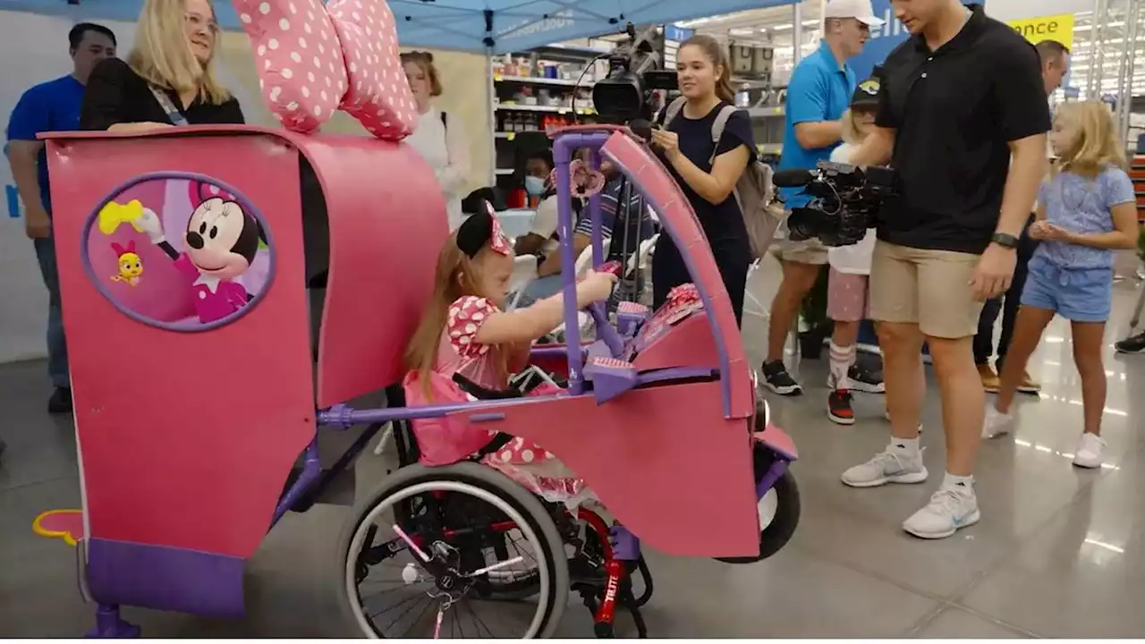 Jacksonville girl surprised with wheelchair costume requested by her dad before he died