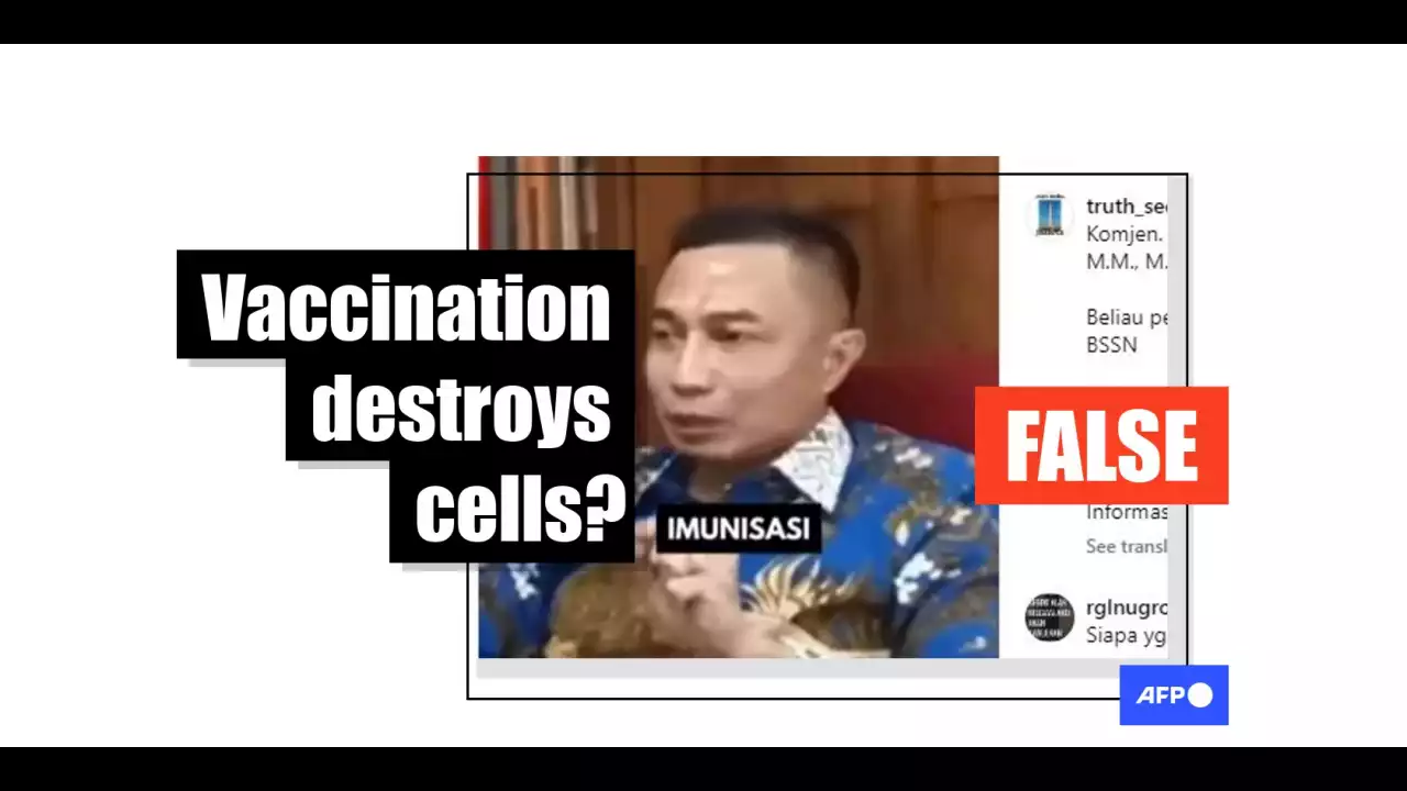 Indonesian police general falsely links vaccines to 'cell destruction'