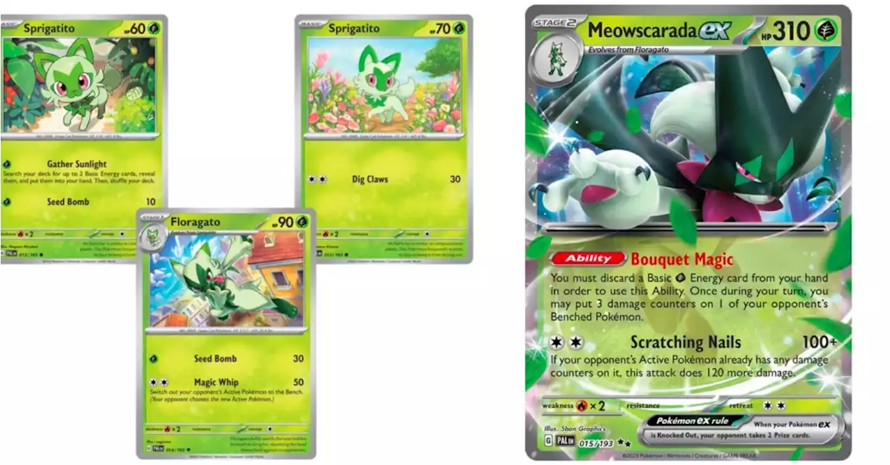 The Cards Of Pokémon TCG: Paldea Evolved Part 2: Sprigatito Line