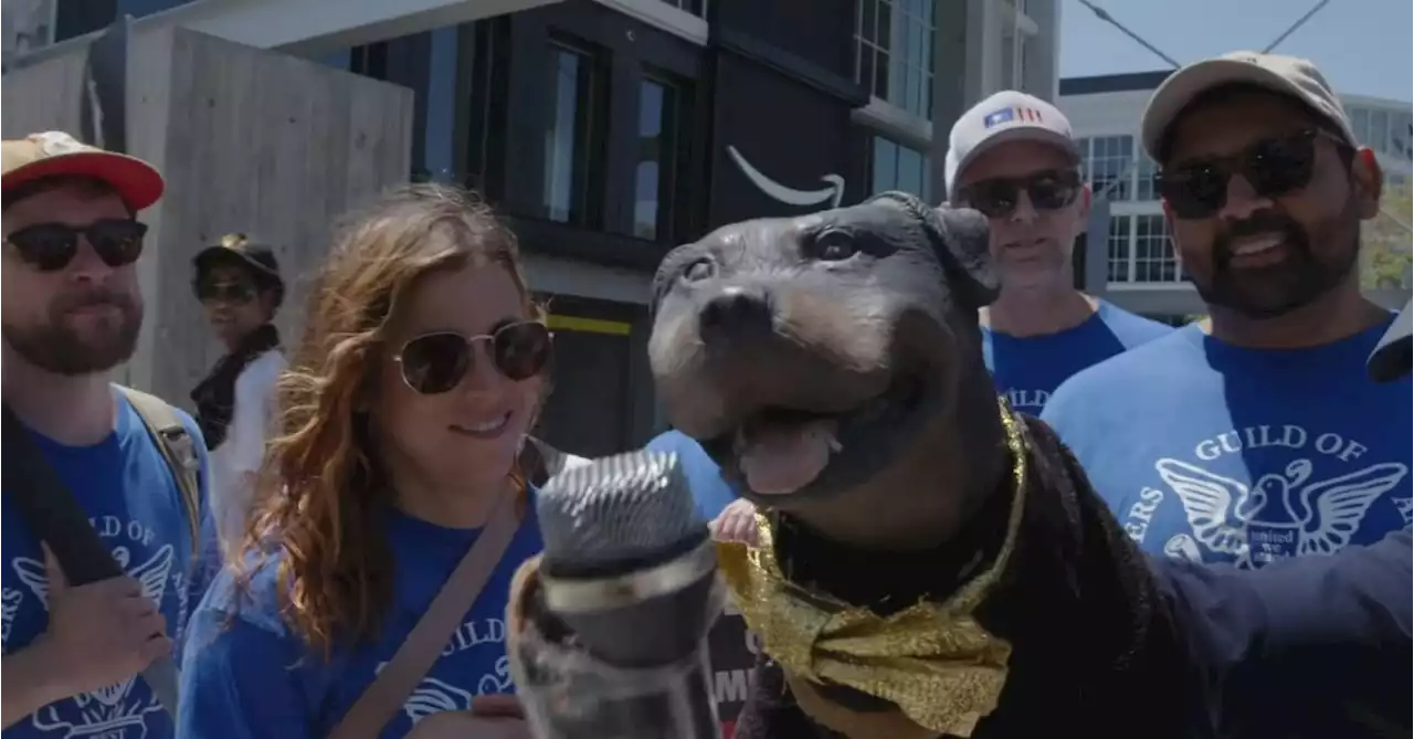 Triumph at SAG-AFTRA/WGA Picket Line: Bezos, Freevee, Zaslav & More