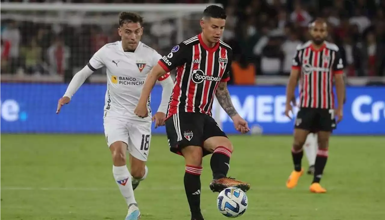 Sao Paulo pierde por la mínima en Quito: James Rodríguez se estrena en la Sudamericana