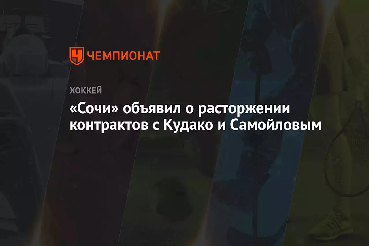 «Сочи» объявил о расторжении контрактов с Кудако и Самойловым