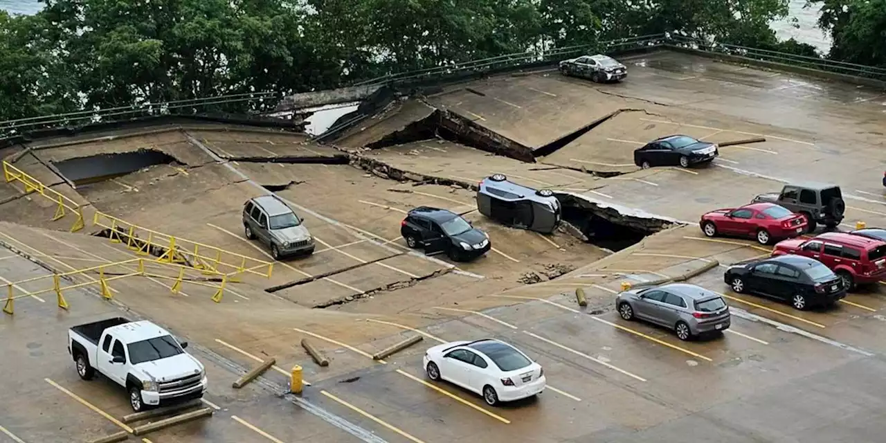 Willowick parking garage collapse damages dozens of cars, 2 with people inside