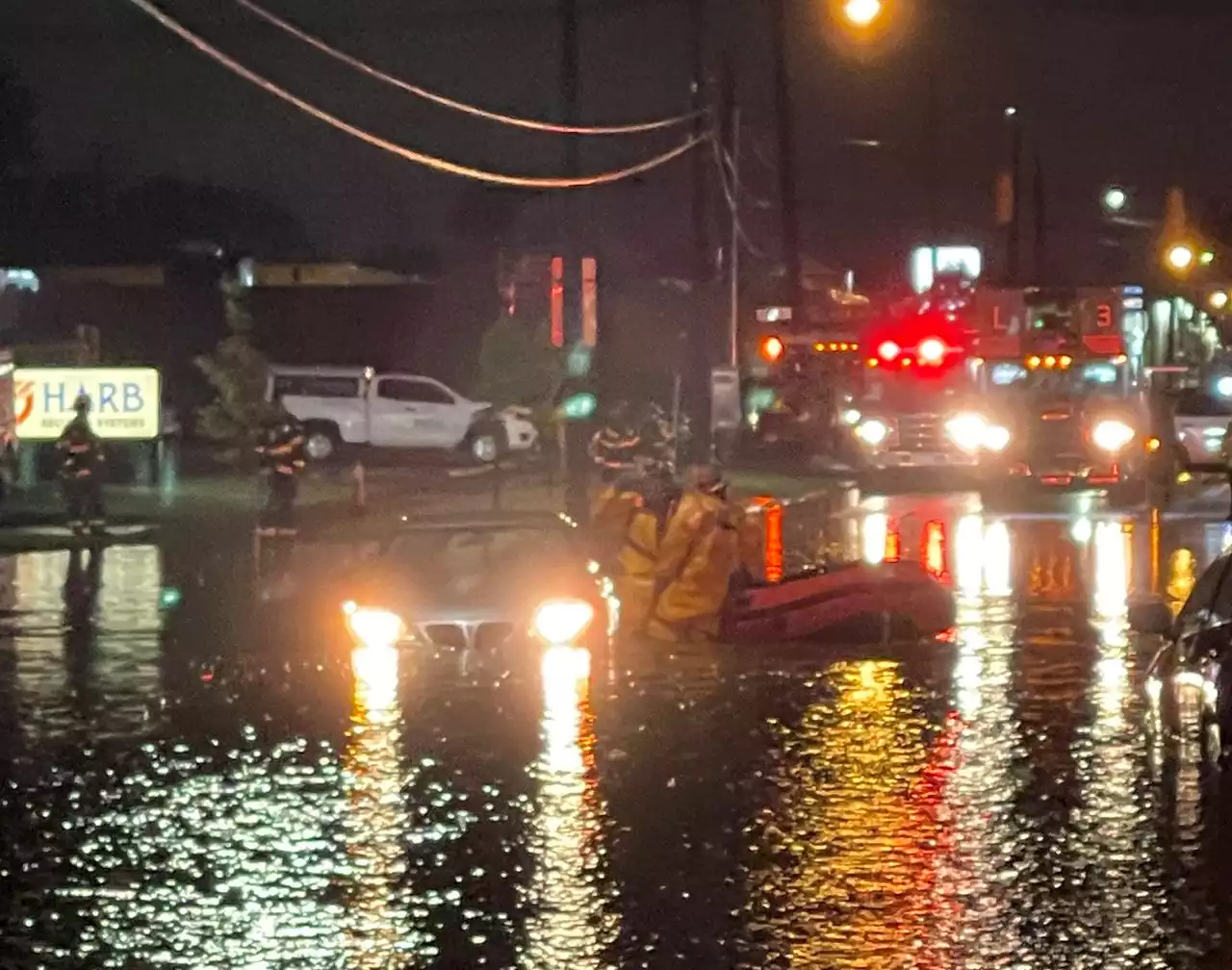 Heavy rains lead to fire department vehicle rescues on Brookpark Road