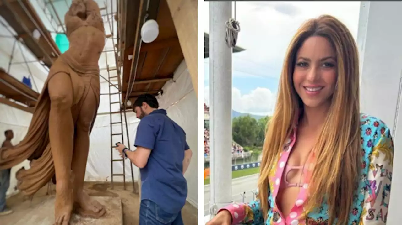 Video: así va la escultura de 6.40 metros de Shakira que se construye en Barranquilla