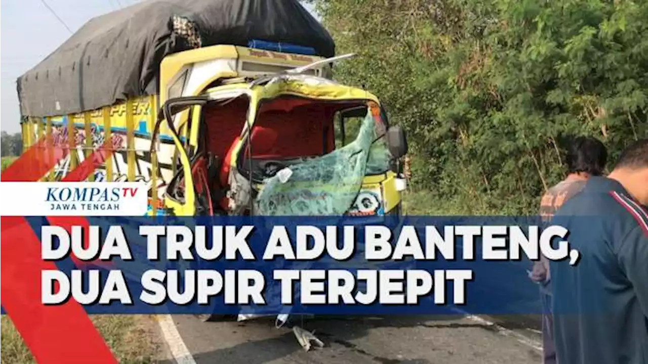 Dua Truk Adu Banteng di Kulonprogo, Dua Supir Terjepit