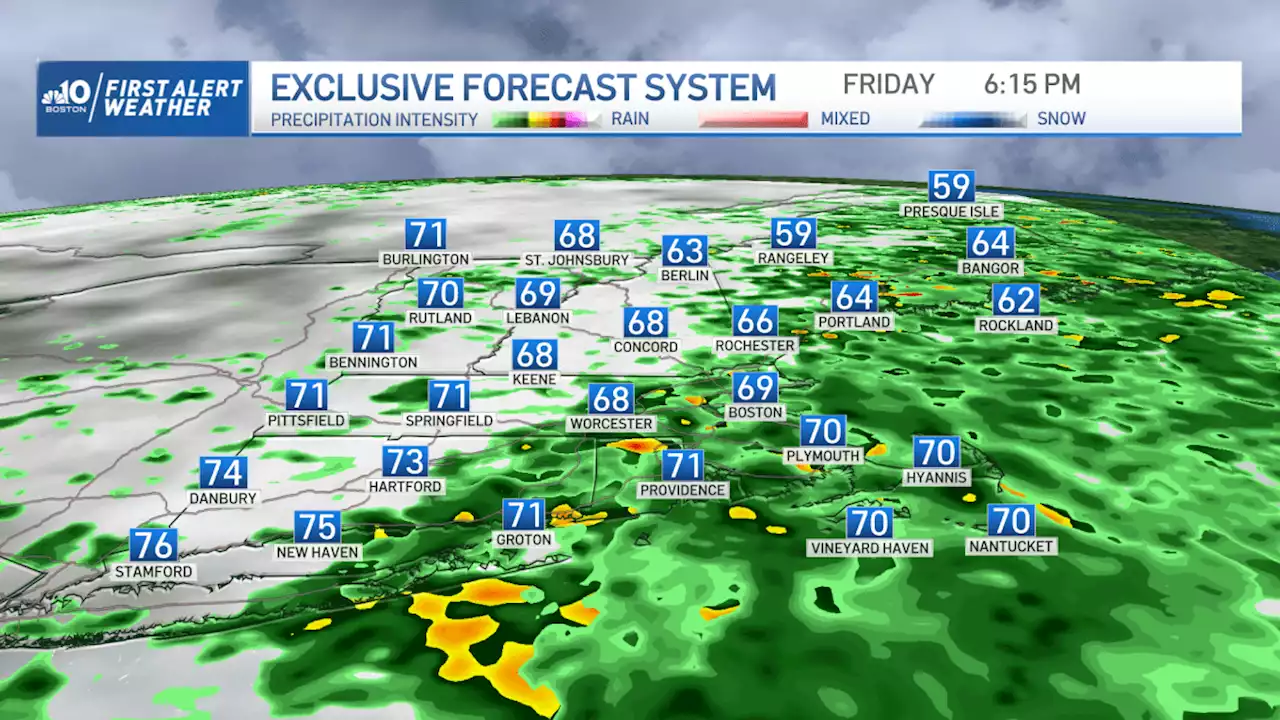 Stubborn showers linger over New England on Friday