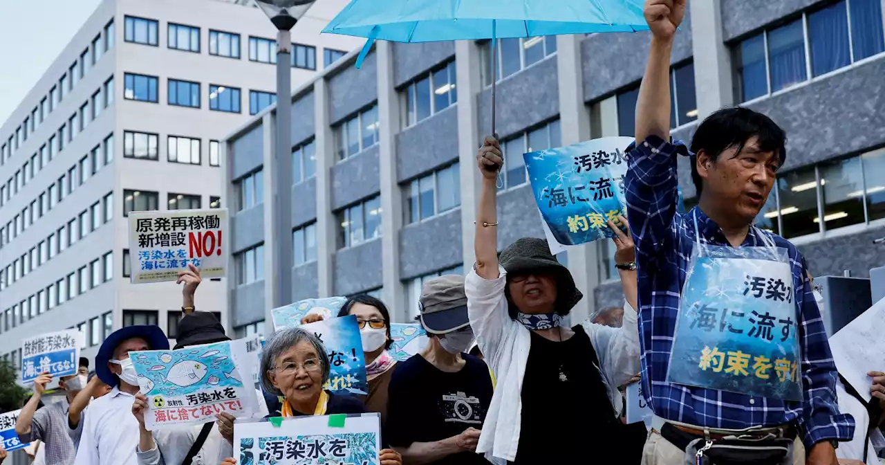 Protesto no Japão contra descarga de água de Fukushima no Pacífico