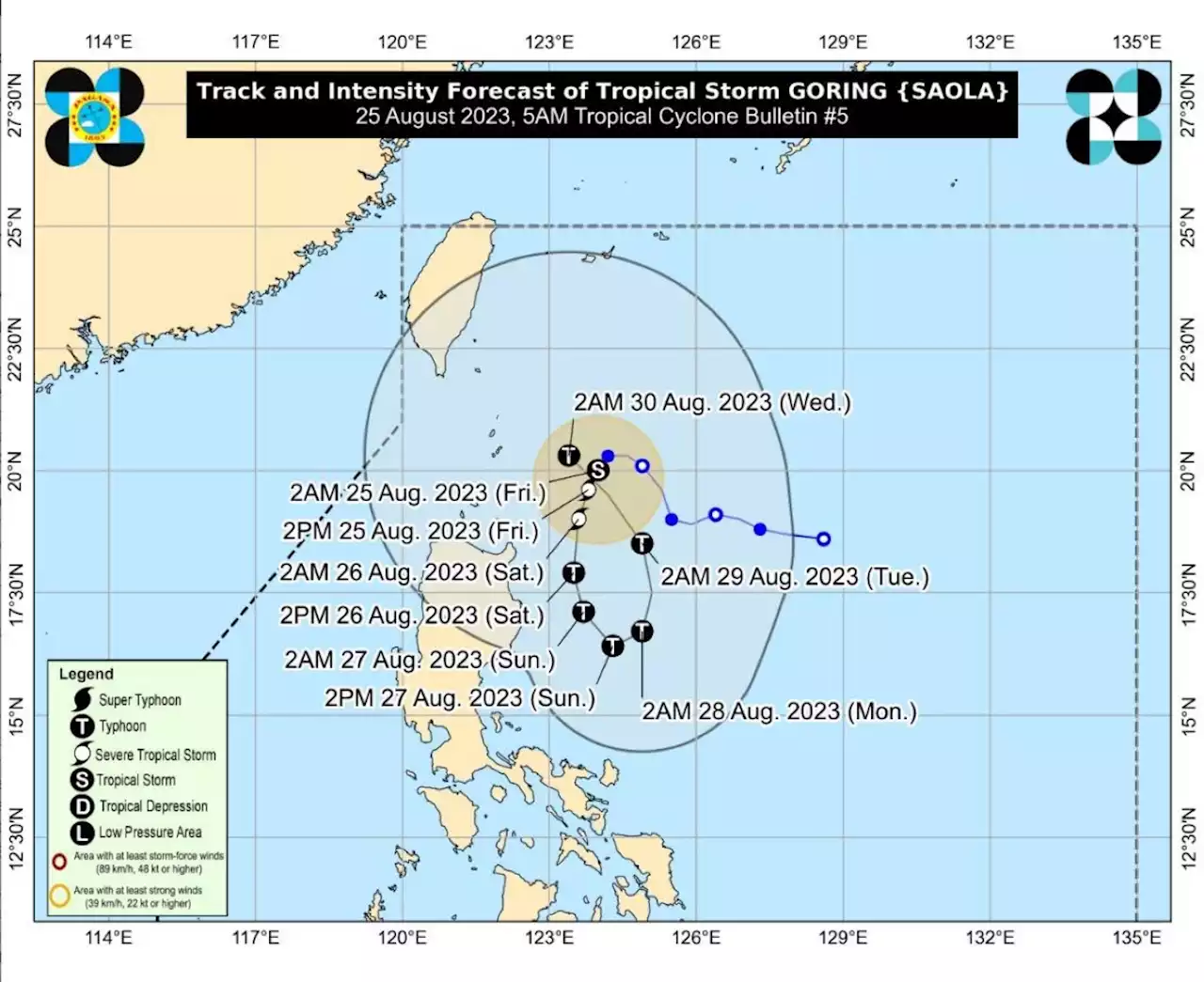 Signal No. 1 up in 3 NLuzon provinces as Tropical Storm 'Goring' intensifies