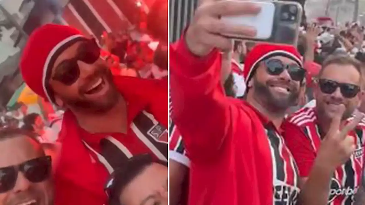 World Cup legend, 42, looks unrecognisable as he celebrates derby win with fans