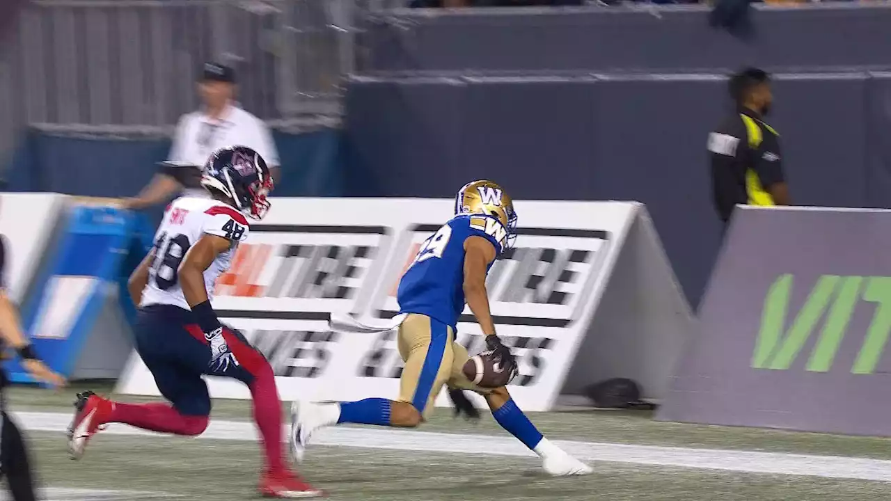 Collaros completes the shotgun pass deep to Lawler