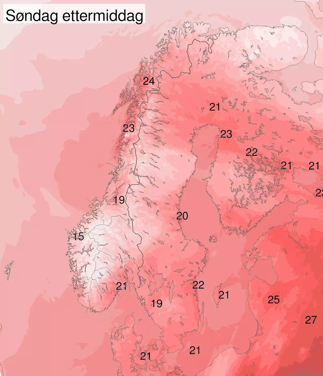 Sommer og sol i nord – kraftig regn på Østlandet