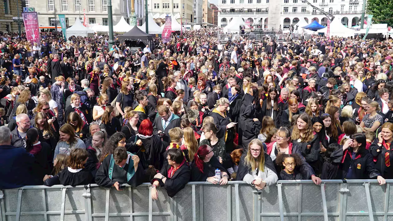 Weltrekord in Hamburg gekackt!: 1.758 Harry Potters auf dem Rathausmarkt