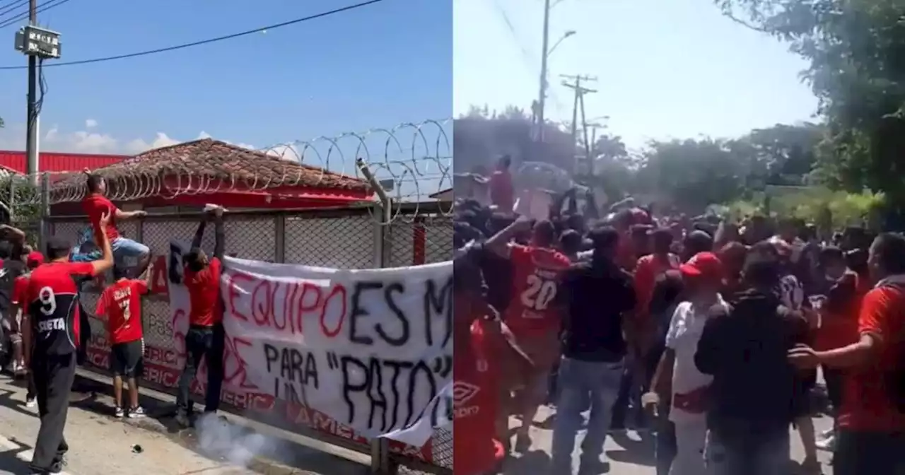 Tensión en Cascajal: hinchas del América de Cali protestan por permanencia de Lucas González