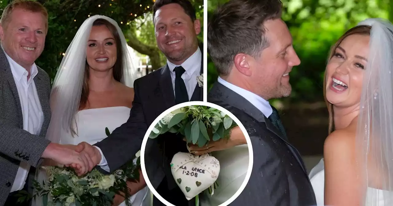 Celtic legend Kris Commons and Lisa Hague wed with Neil Lennon as witness