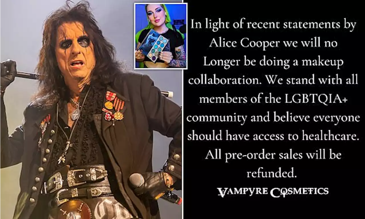 Alice Cooper let go by brand after opposing kids trans surgeries