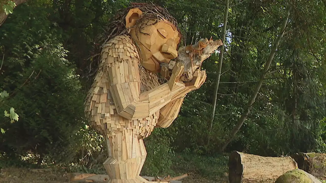 New troll sculpture arrives in West Seattle with more planned around the region